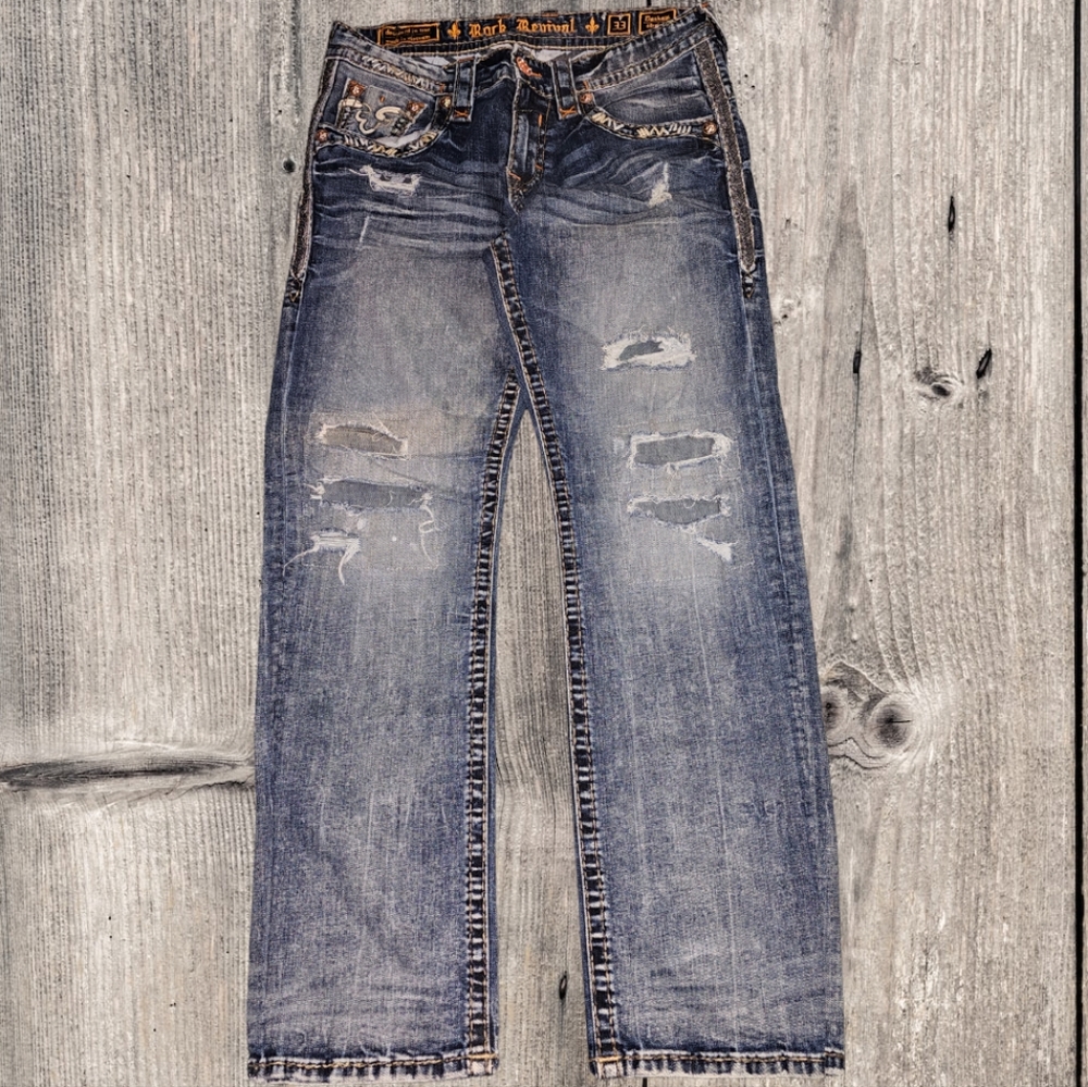 Mens Rock Revival Jeans